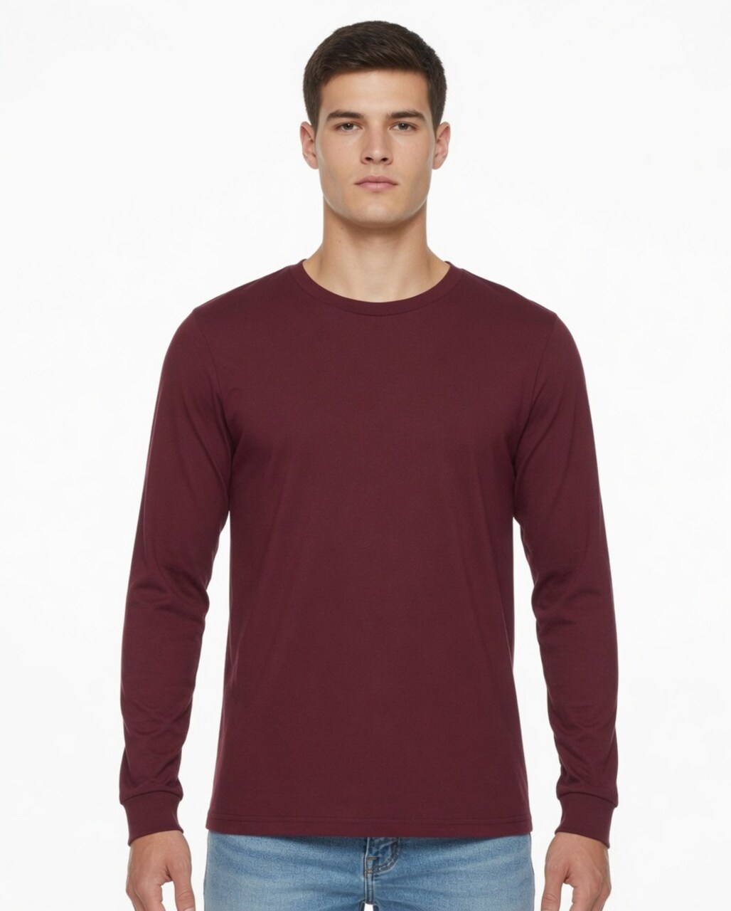 BELLA + CANVAS® Heather CVC Long Sleeve Crewneck T-Shirt for Layering Style & Custom Print Essential Tee